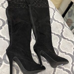 Nina Black Heeled Boots with Stiletto Heel
